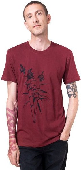 Hirschkind Bio- & Fair-Trade-Männershirt "Schilf" weinrot