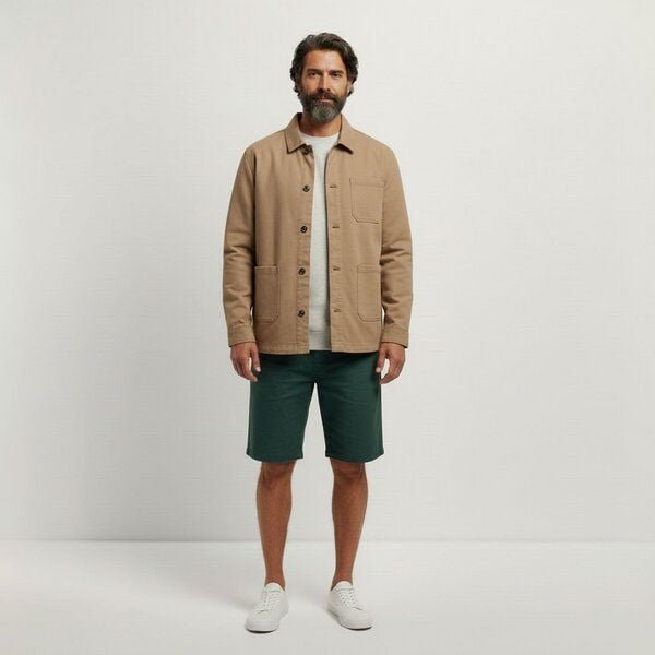 YTWOO Basic Herren-Workerjacke aus nachhaltiger Baumwolle