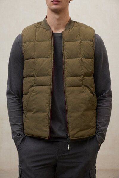 ECOALF Wendeweste LISTER in dunkelgrün und rot