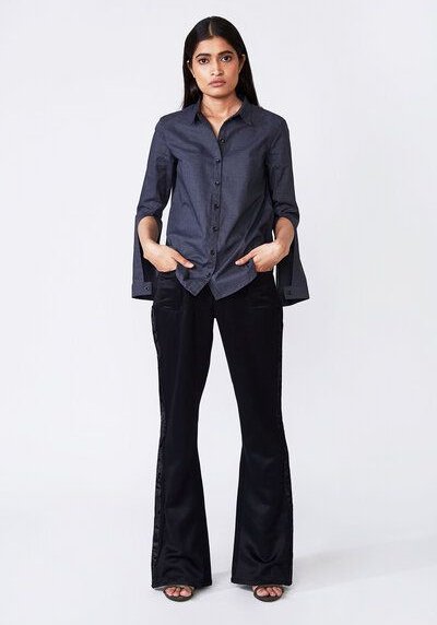 ÏMAIMA Jini Flared Baumwollhose mit Seitenstreifen