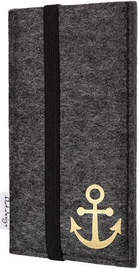 flat.design Handyhülle COIMBRA mit Anker für Apple iPhone - VEGAN - Filz Tasche