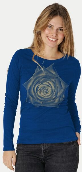 Peaces.bio - handbedruckte Biomode Bio-Damen-Langarmshirt Rose