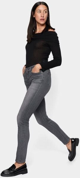 Thumbnail - FUTURE:PEOPLE. 09:00 SLIM FIT - MID WAIST- Damen Jeans aus weichem Stretch-Denim aus Bio-Baumwoll-Mix (30900 0 1008)