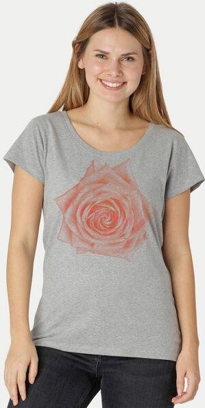 Peaces.bio - handbedruckte Biomode Bio-Damen-Loosefit-T-Shirt Rose