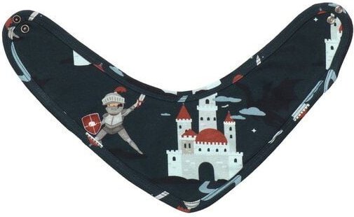 Baby Dreieckstuch GOTS zertifiziert Bio-Baumwolle Grün „Casteland“ weich saugfähig Sabbertuch mit Druckknopf – Walkiddy