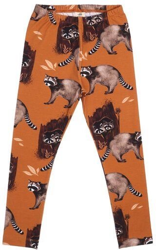 Babyleggings Walkiddy - Braun Bio Baumwolle Curious Raccoons - Nachhaltig GOTS-zertifiziert, ökologisch, elastisch, bequ...