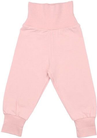 Baby Krabbelhose GOTS-zertifiziert aus Bio-Baumwolle, rosa mit hohem Komfortbund & Rippbündchen – Walkiddy, weich, elast...