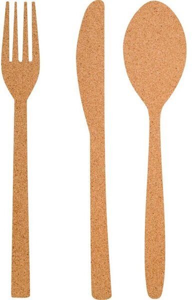 Kork-Deko Besteck (Gabel, Messer, Löffel) als Pinnwand aus Kork