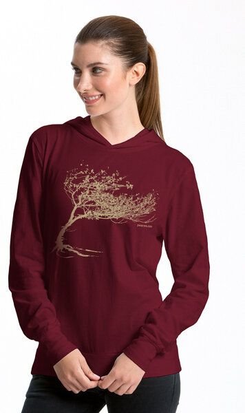 Peaces.bio - handbedruckte Biomode Bio-Jersey-Kapuzensweater Unisex "Windy Tree"