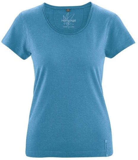HempAge Damen T-Shirt mit Rollsaum Hanf/Bio-Baumwolle