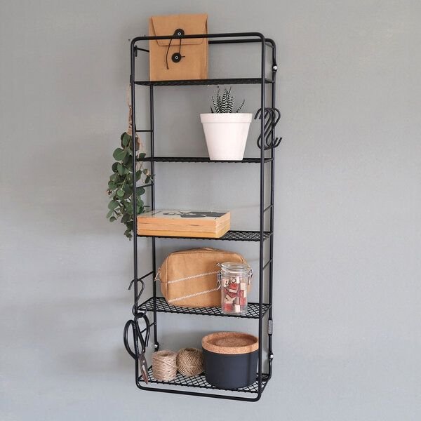 Puhlmann Wandregal Schwarz aus Stahldraht