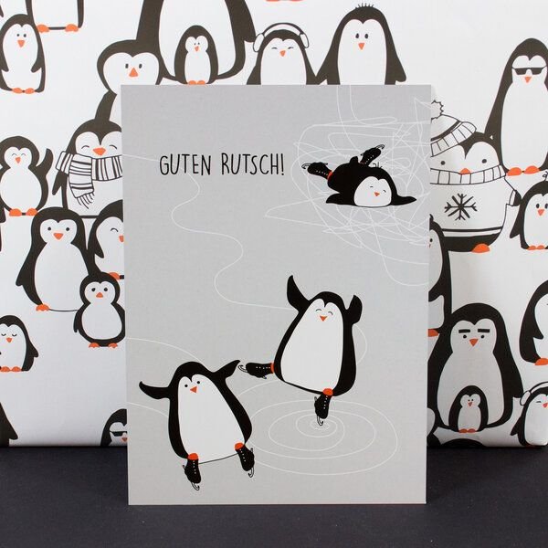 Bow & Hummingbird Postkarte "Guten Rutsch"