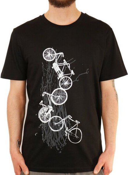 Spangeltangel Herrenshirt "Fahrräder", bedruckt, Siebdruck, sportlich, Bio-Baumwolle