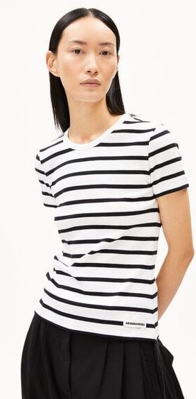ARMEDANGELS KARDAA STRIPES - Damen Ripp-T-Shirt aus Bio-Baumwoll Mix
