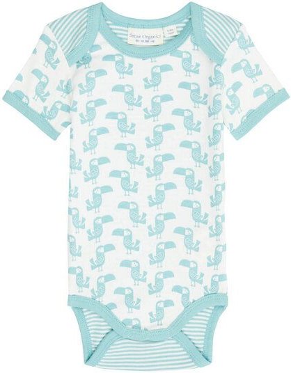 sense-organics Babybody Kurzarm *Tukan blau*/*Tukan olive* Gots & Fairtrade I Sense Organics