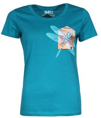 FÄDD Damen T-Shirt Rundhals aus Bio-Baumwolle "Drachenfliege BT" Blau