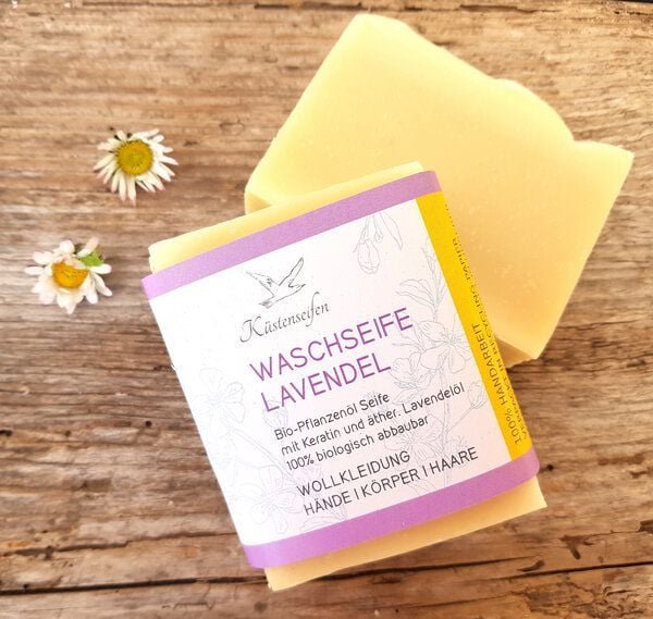 Thumbnail - Küstenseifen Manufaktur WOLLWASCHSEIFE / WASCHSEIFE - LAVENDEL & KERATIN
