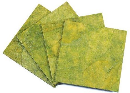 Sundara 4er-Set Untersetzer "Lotus Pond" mit Blattabdrücken