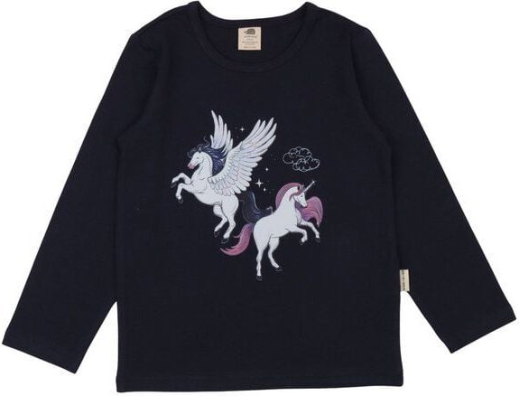 Mädchen Langarmshirt Navy aus Baumwolle mit Elasthan – weiches Walkiddy Shirt für Schule, Freizeit & Alltag, ideal zum K...