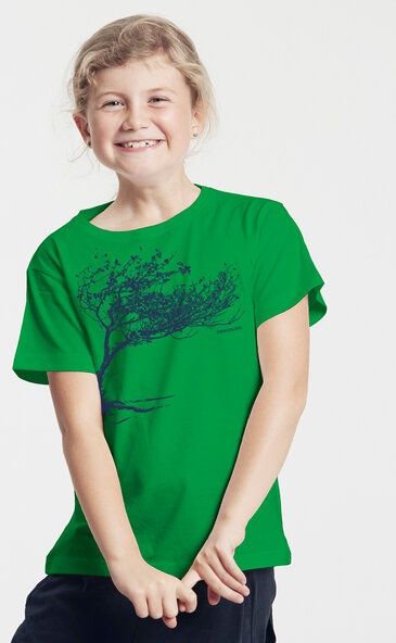 Peaces.bio - handbedruckte Biomode Bio-Kinder T-Shirt Windy Tree