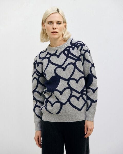 Thumbnail - Rotholz Affection Strick Sweatshirt Recycelte Wolle - Hellgrau