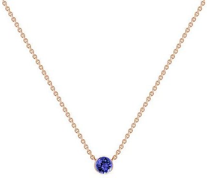 Eppi Silberne minimalistische Kette mit einem Tansanit Glosie