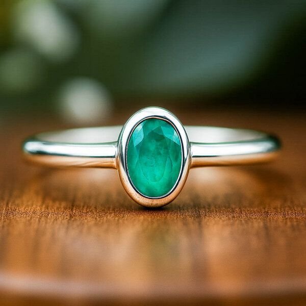 Spirit of Island Ring in Sterling Silber | Roher Smaragd Edelstein