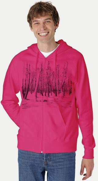 Peaces.bio - handbedruckte Biomode Herren Zip-Hoodie Woodland