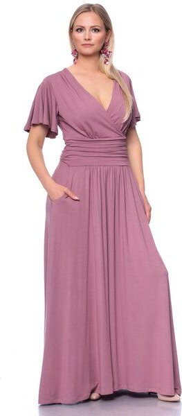 Ingoria PANDORA Maxikleid mit Schmetterlingsärmel (Uni)