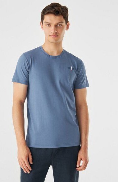 Givn Berlin T-Shirt GBCOLBY (Sailboat) aus Bio-Baumwolle - Steel Blue