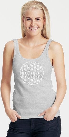 Peaces.bio - handbedruckte Biomode Bio Damen Tank-Top "Die Blume des Lebens"