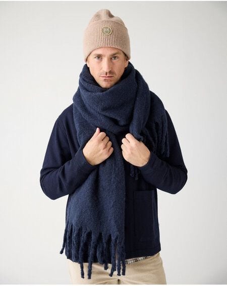 KnowledgeCotton Apparel Veganer Winterschal - kariert - aus recyceltem Polyester