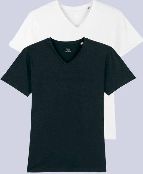 Thumbnail - YTWOO 2er Pack Herren T-Shirt mit V-Ausschnitt, Bio-Qualität