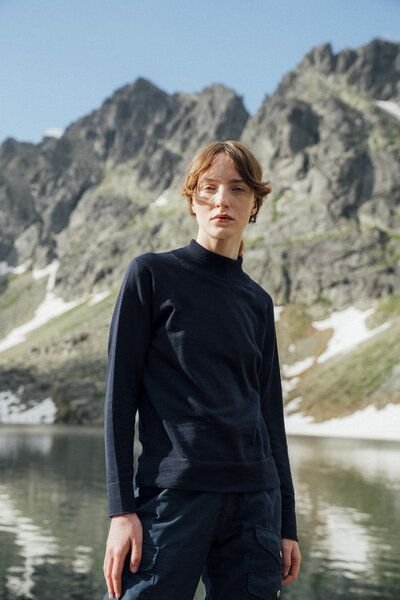 Kopyto Damen Strick Pullover Stehkragenpullover aus 100% Merinowolle RWS-zertifiziert Eco