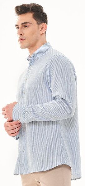 ORGANICATION Langarm-Hemd aus Leinen und Bio-Baumwolle