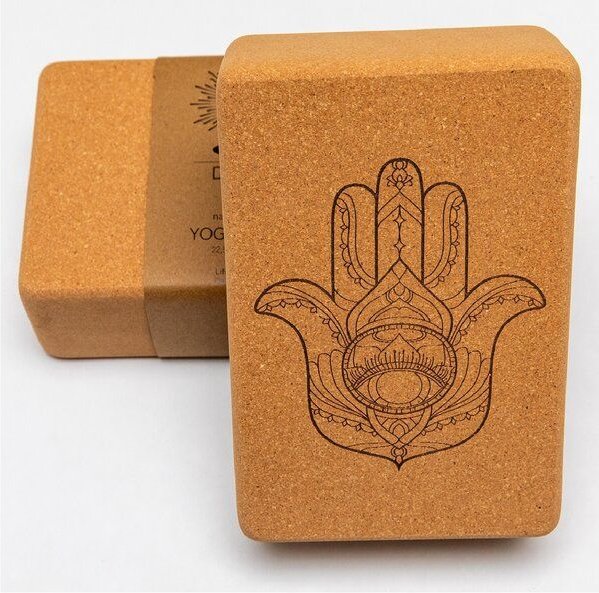 Divasya 2er-Set Yogablöcke aus Kork | mittlere Größe | abgerundete Ecken