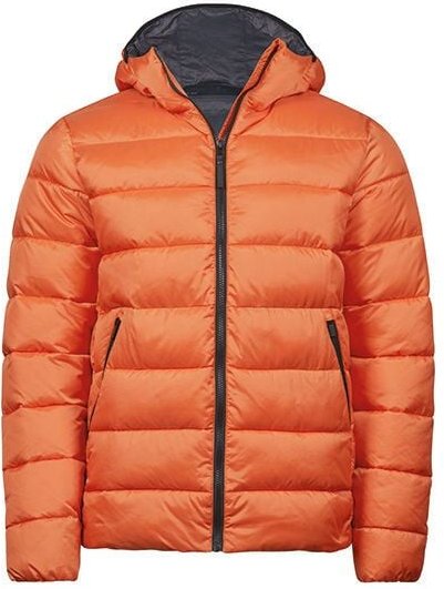 TeeJays Steppjacke Herren Unisex Wattierte Jacke mit Kapuze und Seitentaschen