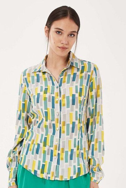 ORGANICATION Hemdbluse aus TENCEL Lyocell mit Allover-Print