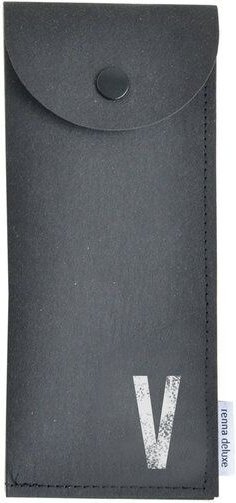 renna deluxe Stifteetui mit Monogramm, vegan, Federmäppchen, schwarz, braun, grau