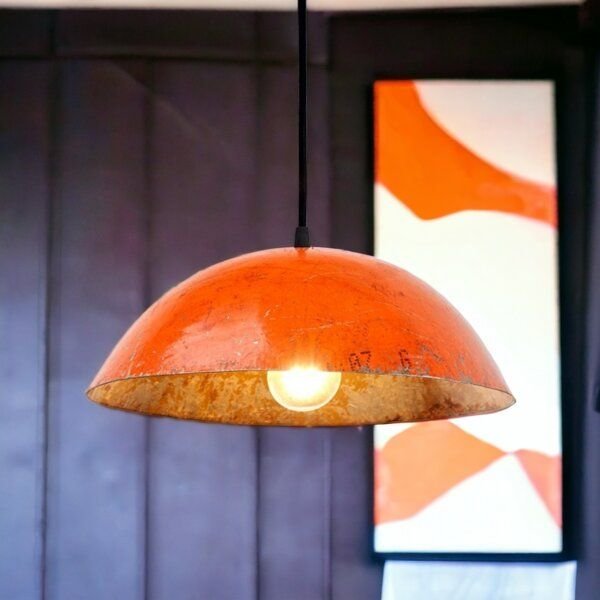 Moogoo Creative Africa Kleine Deckenleuchte aus recycelten Ölfässern 34cm Durchmesser Industrial Design Upcycling