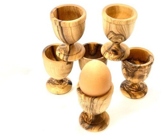 Olivenholz erleben Eierbecher KLASSIK (6er Set) aus Olivenholz