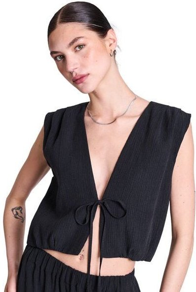 JAN 'N JUNE Crinkle Tie Top STROGET