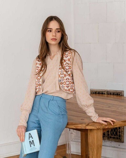 WiDDA berlin kurze Weste MIA mit Jacquard Muster