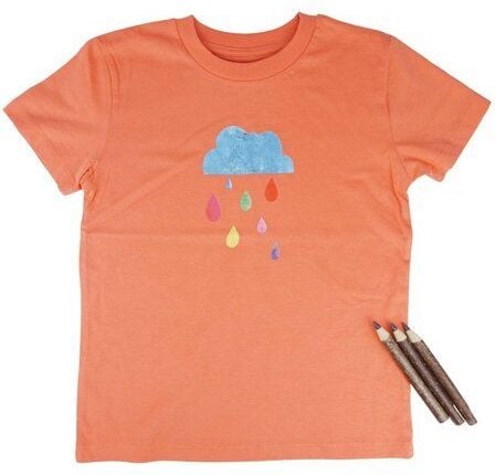 Meladi Kinder Shirt aus Biobaumwolle - Regenwolke auf Orange