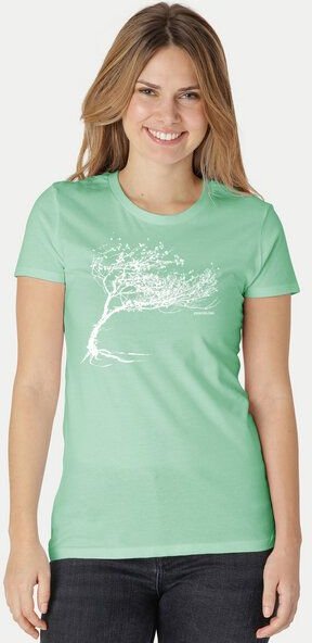 Peaces.bio - handbedruckte Biomode Bio-Damen-T-Shirt "Windy Tree"