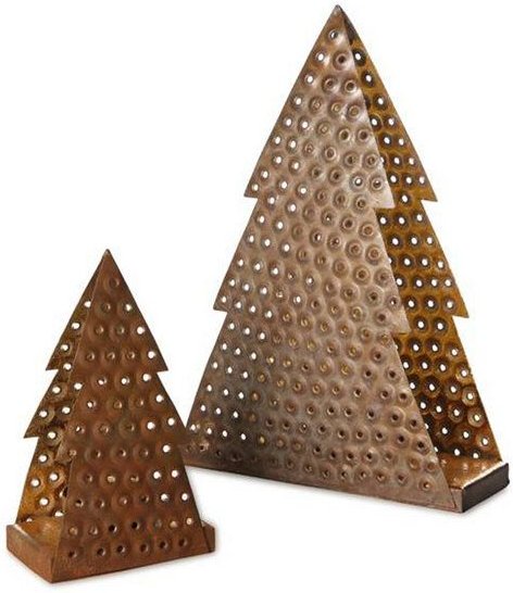 Mitienda Shop Teelichthalter Tannenbaum aus Recyccling Metall - Weihnachtsdeko