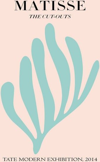 Photocircle Poster / Leinwandbild - Matisse – botanisches Design rosa und türkis