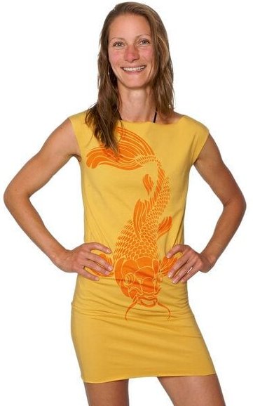 HANDGEDRUCKT "Koi03" Bio-Kleidchen