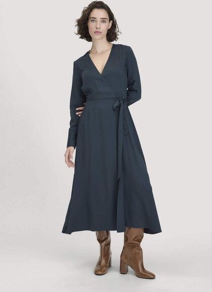 hessnatur Wickelkleid Knöchellang Regular aus reiner LENZING ECOVERO Viskose