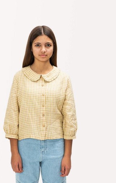Matona Einzigartige Leinenbluse mit romantischem Rüschenkragen für Kinder / Vintage Collar Blouse